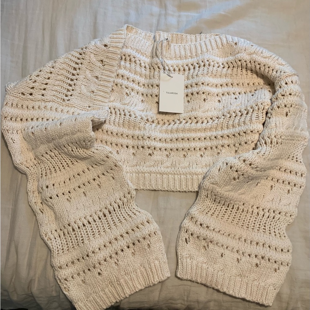 tularosa crochet cropped sweater